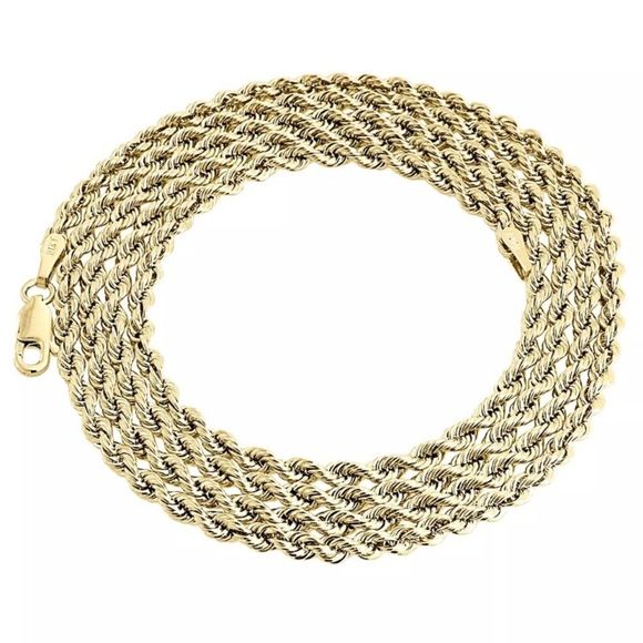 Real Heavy Solid Gold 26” Rope Chain 2mm Necklace - Picture 3 of 3